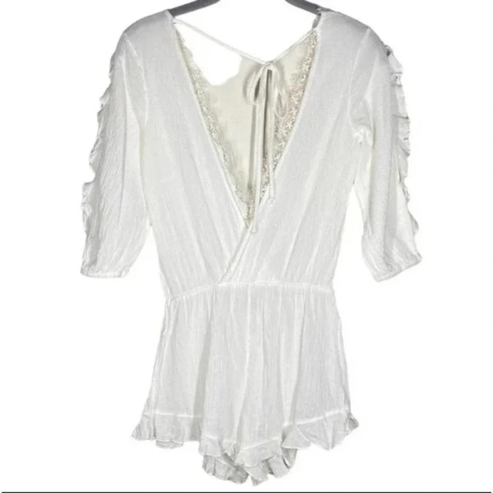 Victorias‎ Secret Lace Romper 100% Cotton White Size XS NEW!!